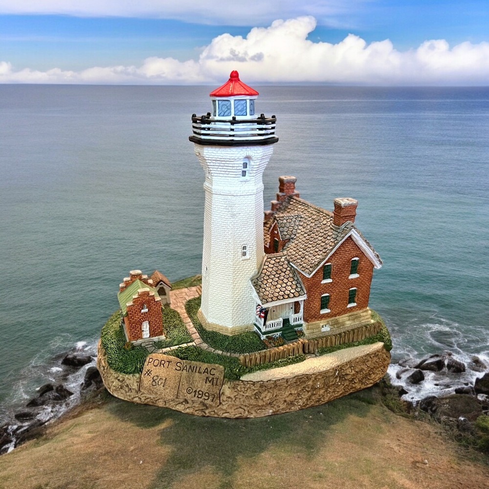 1997 Light Harbour PORT SANILAC MI Lighthouse Signed Bill Younger #801 SE